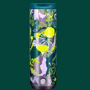 Starbucks Stainless Steel Forrest/Ocean Purple and teal tumbler NWOT